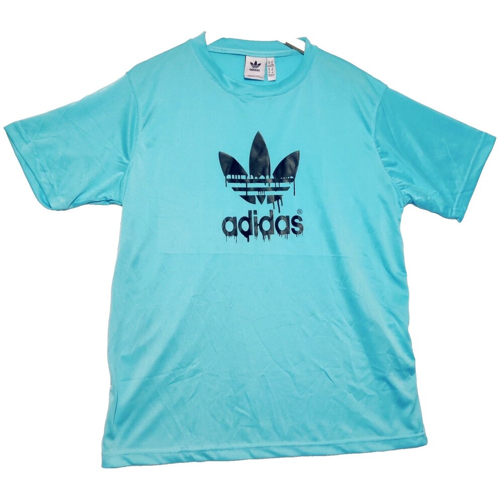 Adidas Trefoil T Shirt Size XL Soccer Adidas Drip Logo NEON BLUE NEW